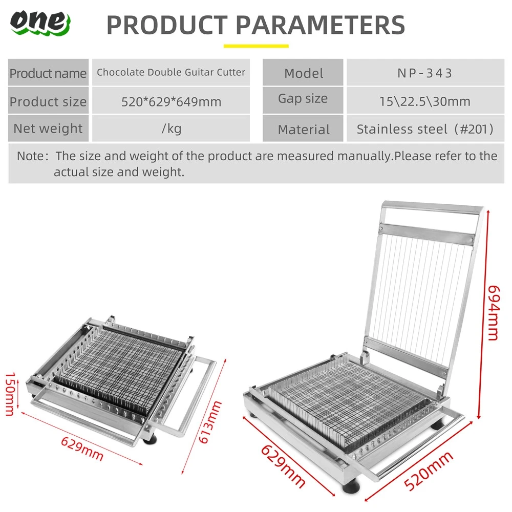 Cortador de alambre de Chocolate de doble brazo de acero inoxidable, máquina cortadora de guitarra para pastel de queso, 36x36cm