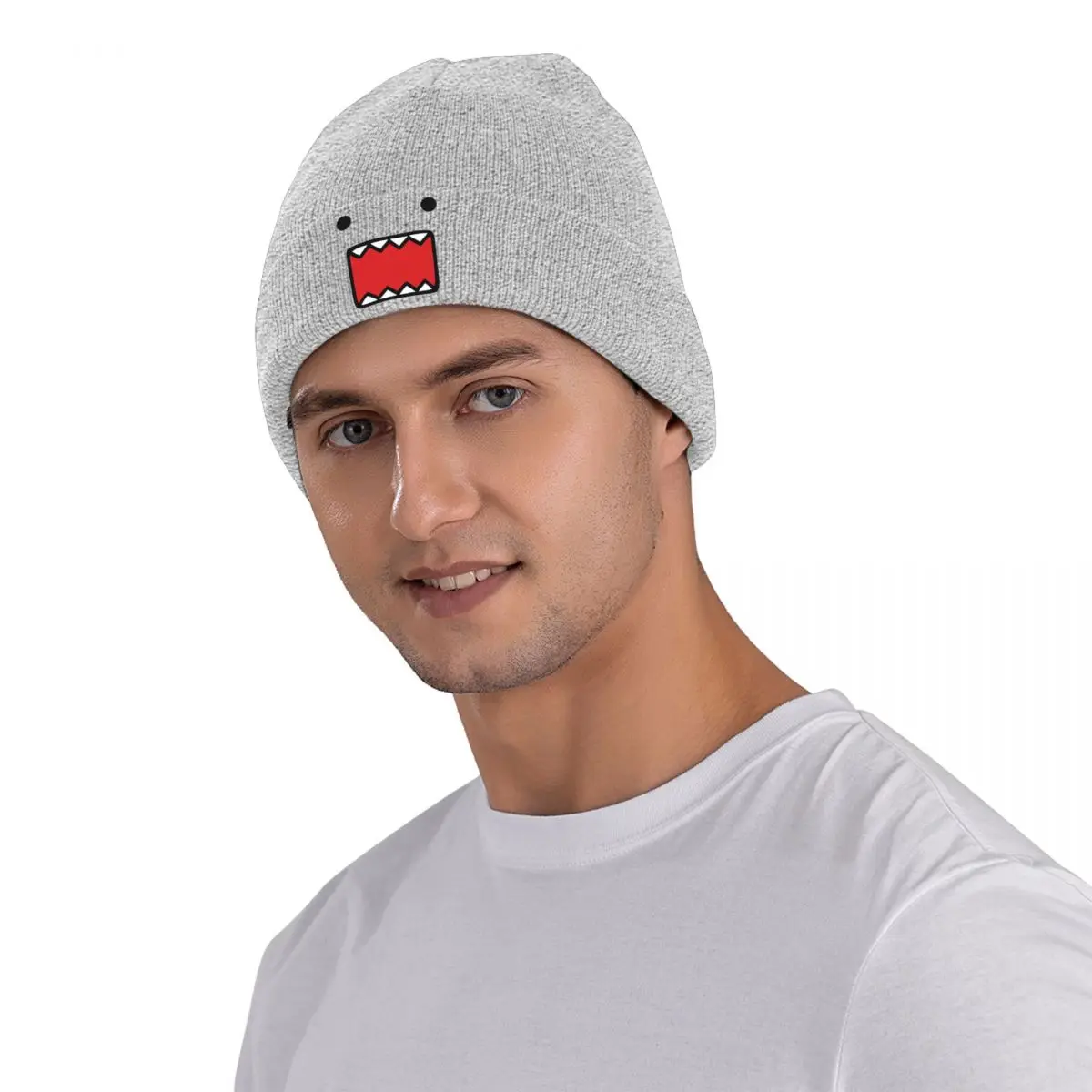 Domo Kun czapki beanie czapki z daszkiem mężczyźni kobiety moda unisex Outdoor Sport czapka robiona na drutach zimowe graficzne czapki z daszkiem