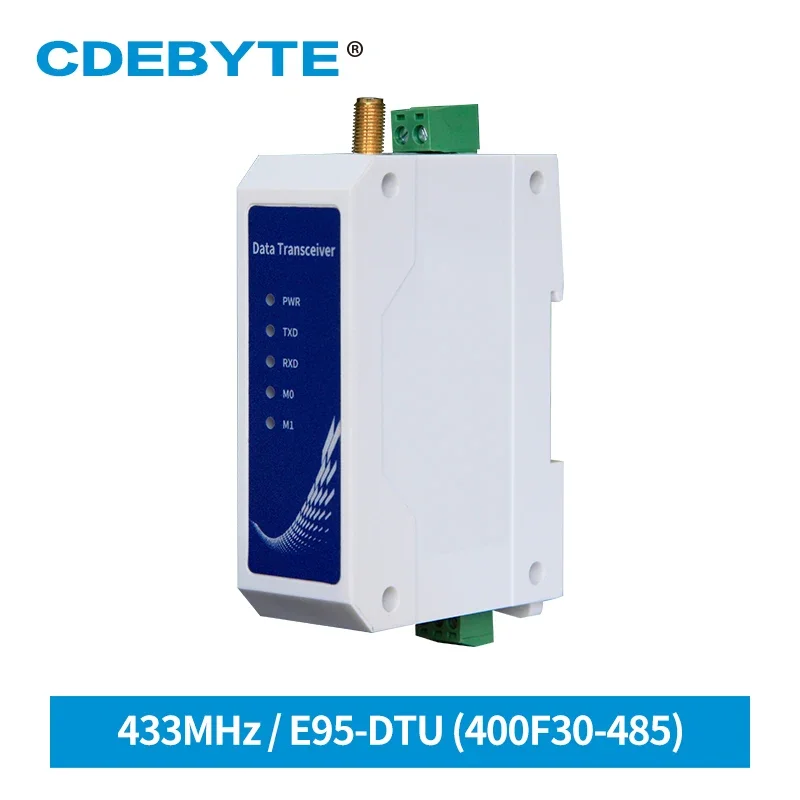 Wireless Data Transmission Station 30dBm 5KM LoRa Industrial Grade GFSK CDEBYTE E95-DTU(400F30-485)  DC 8～28V RS485 ModBus