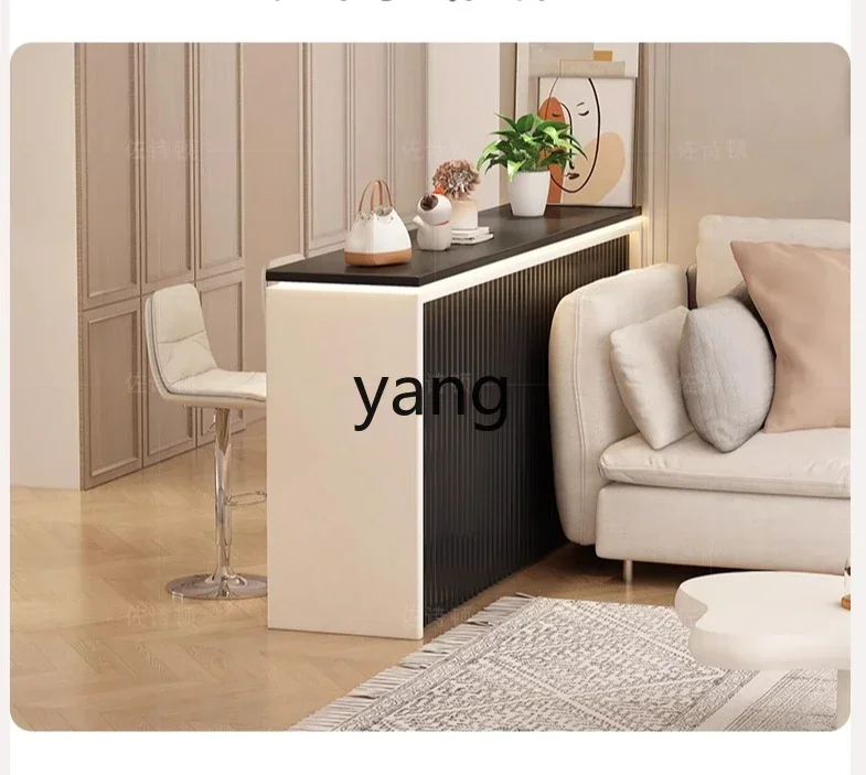 LTT light luxury modern bar desk integrated with high wall living room large long desk workbench