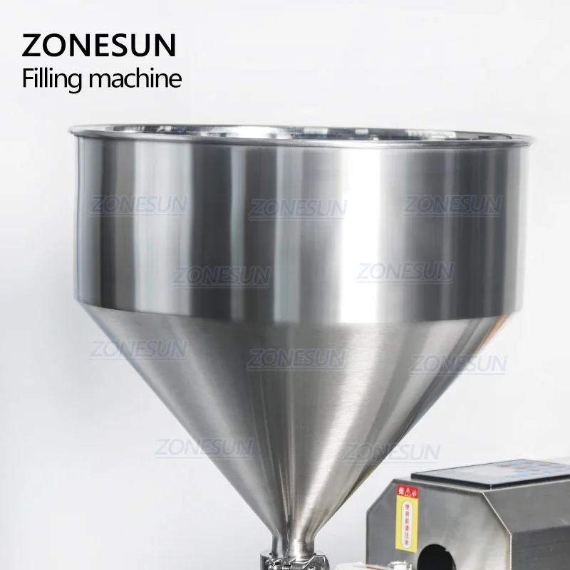 ZONESUN Rotor Pump Semi-Automatic High Viscosity Liquid Paste Peanut Butter Filling Machine Water Bottle Filler ZS-RPGT900