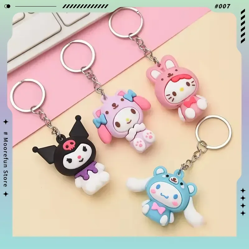 Sanrio Hello Kitty Keychain Kawaii Kuromi Cartoon My Melody Car Key Chain Cinnamoroll Backpack Keyring Gifts
