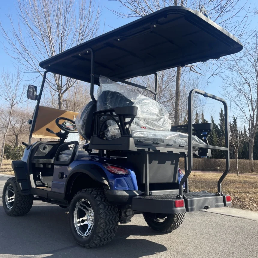 Environmentally Friendly Solar Panel Powered Golf Cart Electric With Ice Bucket Customizable Trailer Rack Off-Road Golf Cart