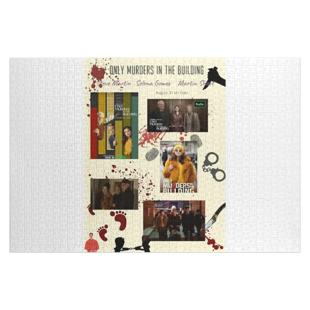 Only Murders in the Building 2021 poster Jigsaw Puzzle Custom Name Wood Works Of Art With Photo Puzzle