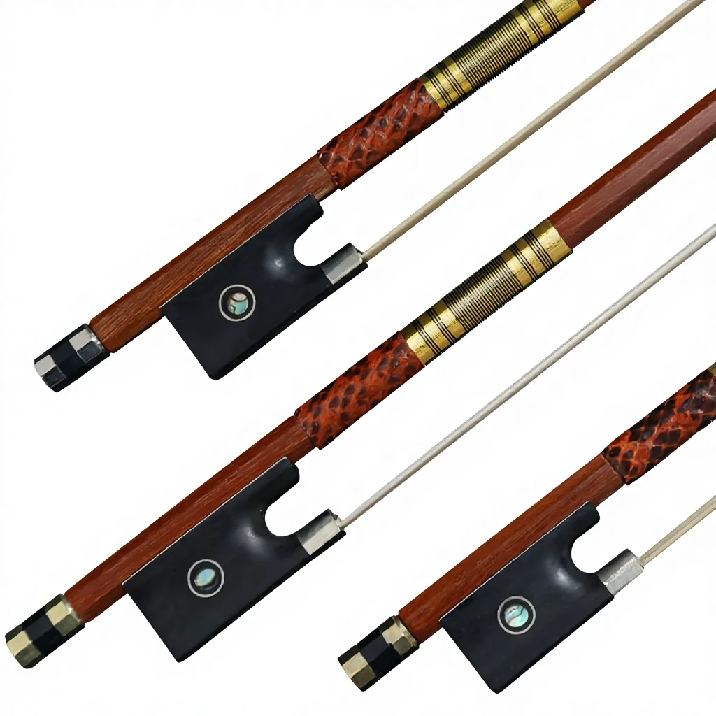 G105 Violin Bow Round‑Rod Red Sandalwood Natural Pure Horse Tail String Instrument Accessory For Violin Players