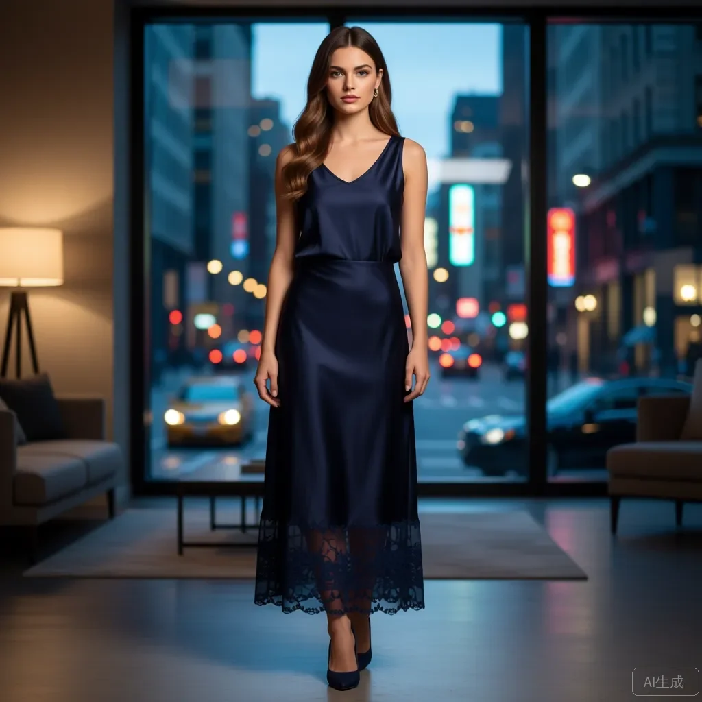 

Темно-синие атласные юбки-миди с кружевным подолом. Элегантная женская длинная юбка с высокой талией. Офисная рабочая одежда. Юбка для торжественных вечеринок. Винтаж.