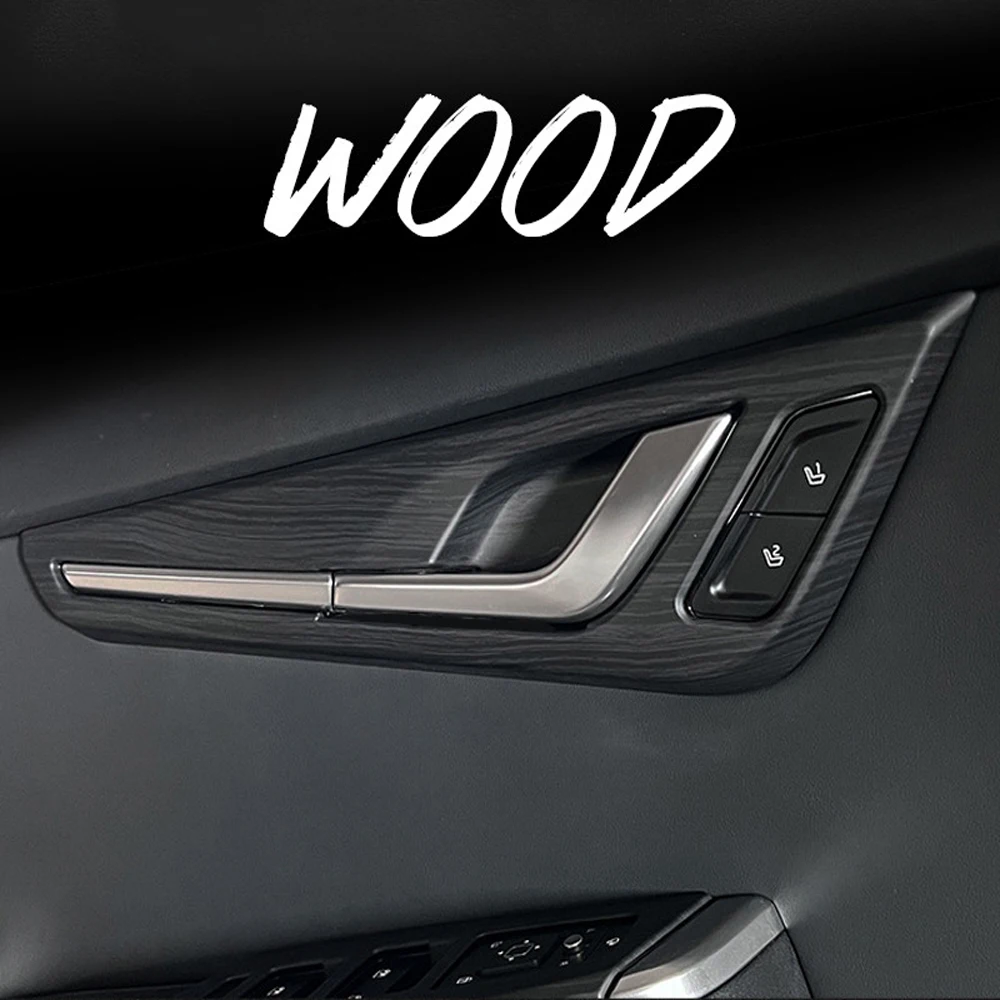 Matte Wood Grain Style Inner Door Bowl Panel For Kia EV6 2022 2023 Inside Handle Protector Cover Interior Sticker