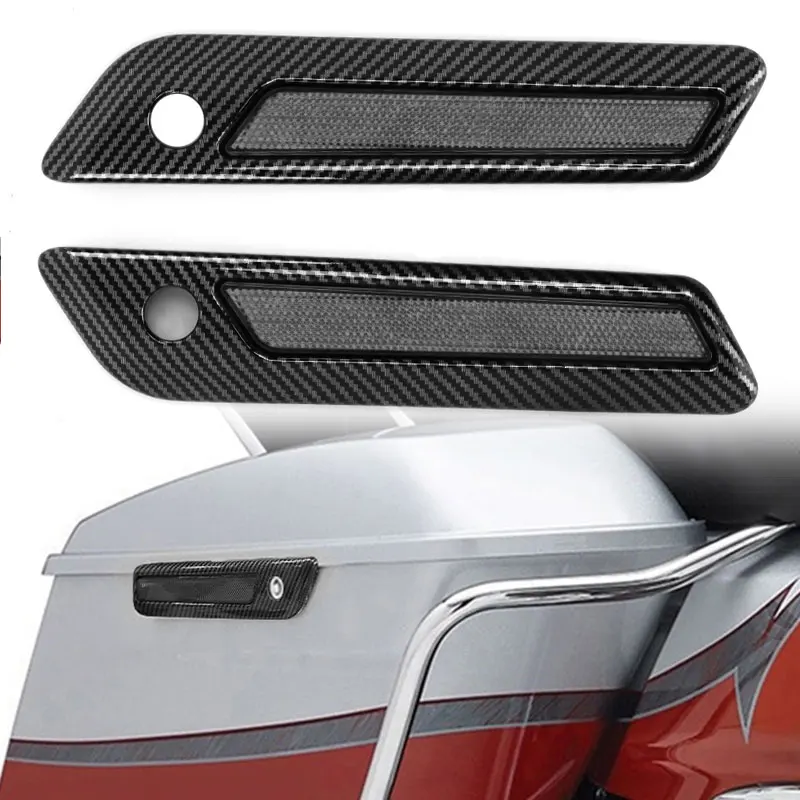 

Motorcycle Accessories Black Saddlebag Latch Covers Smoke Reflector For Harley Touring Road King Road Glide Street Glide 14-up