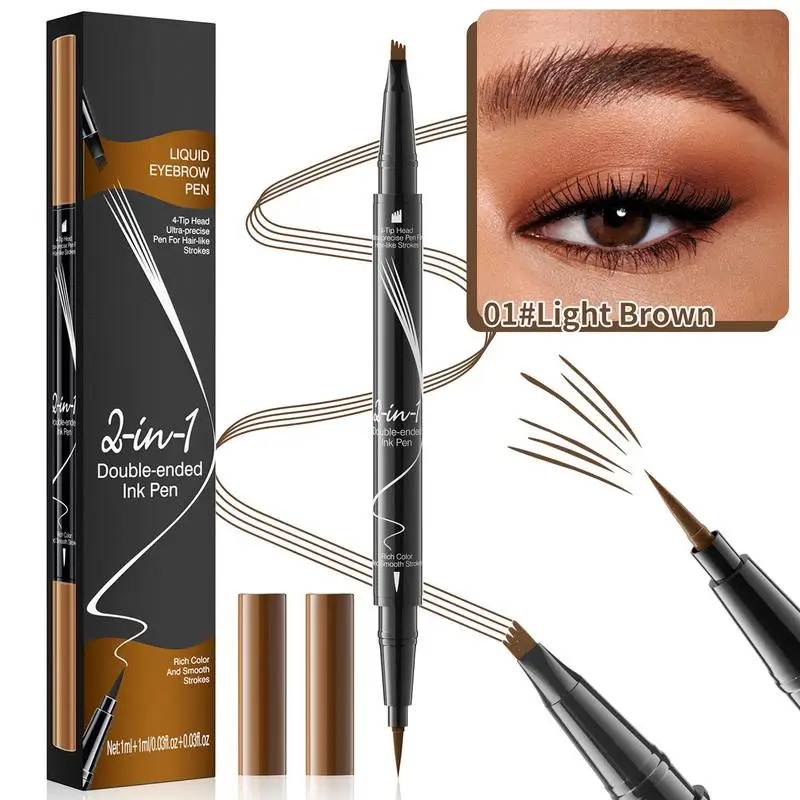 4D Microblading Eyebrow Pen 4 Forks Tip Eyebrow Tattoo Pencil Long Lasting Fine Sketch Liquid Eye Brow Make Up Brow Pencil