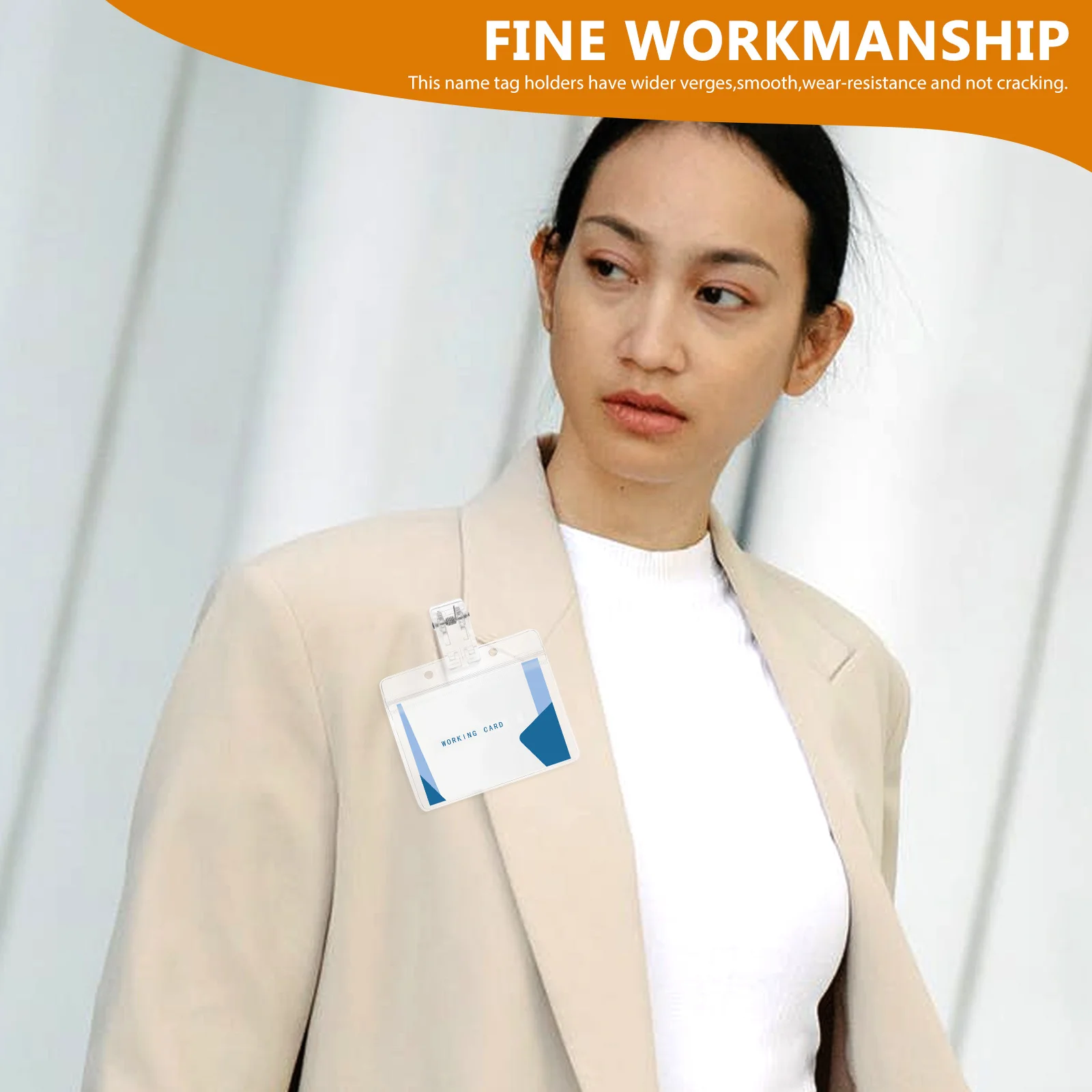 

50pcs Transparent Spring Clips Badge Holders For Id Card Name Tag Clip Office School Use Plastic Badge Clamps Small Spring Clips