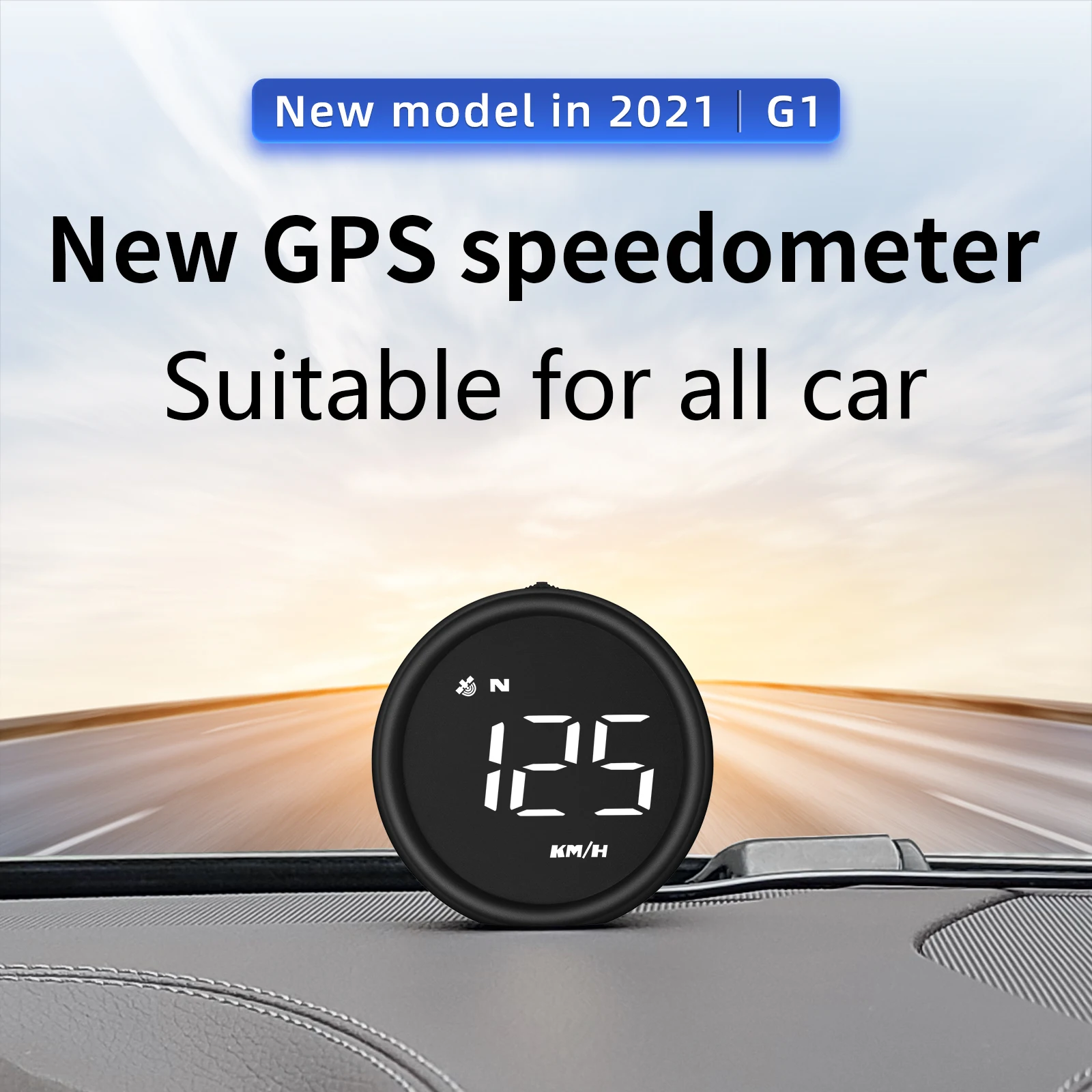 HUD G1 Gps Speedometer Gauge White Car GPS on-board Computer Digital Head Up Display LCD Speed Windshield Projector For All Car