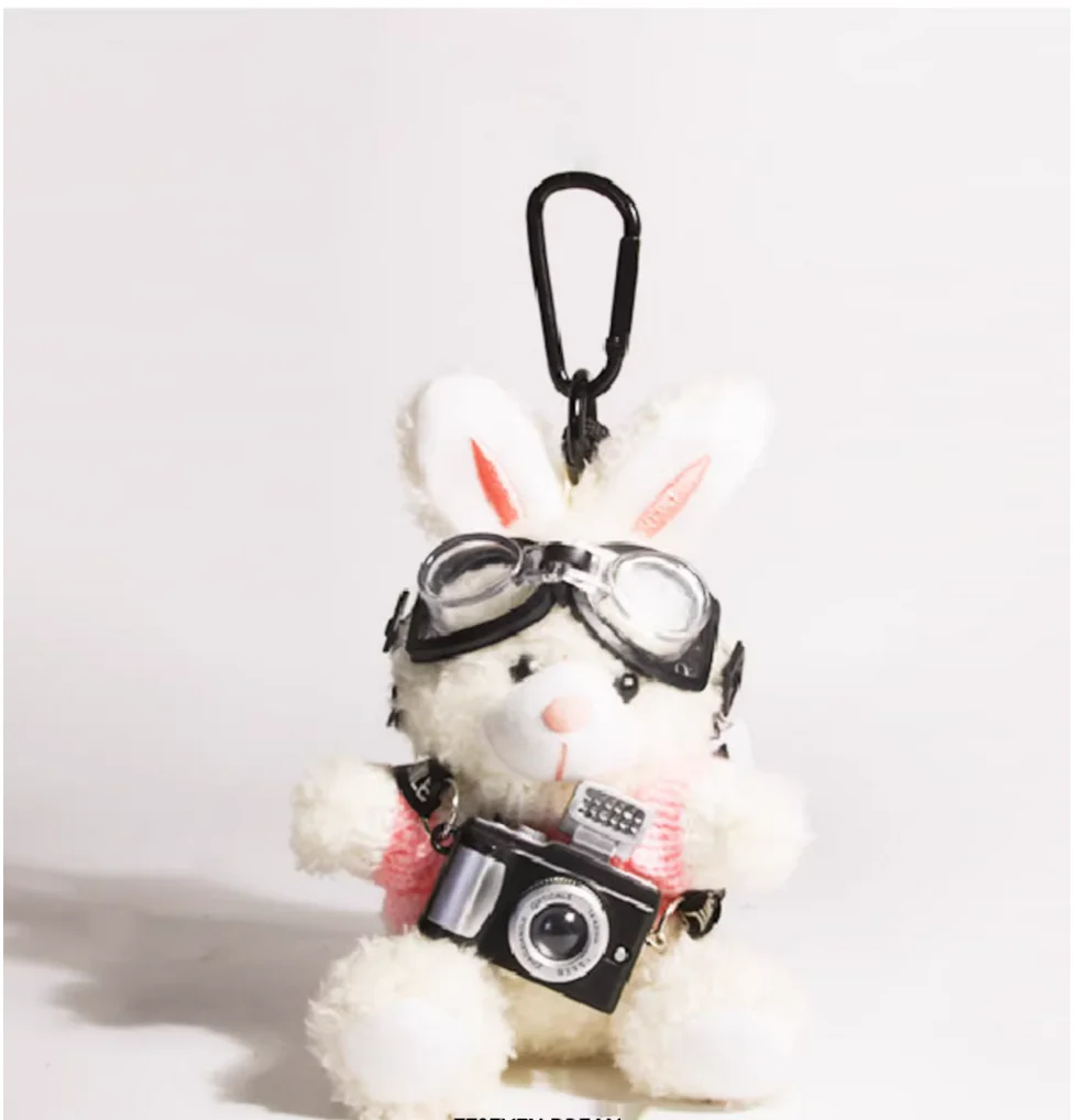 Original photography bunny cute schoolbag bag pendant plush pendant pendant doll keychain birthday gift tide