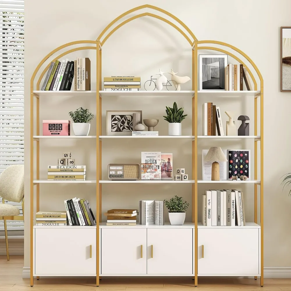 

Arched Bookshelves and Bookcases: Large Open Bookshelf, Etagere Bookcase with Display Shelf for Home