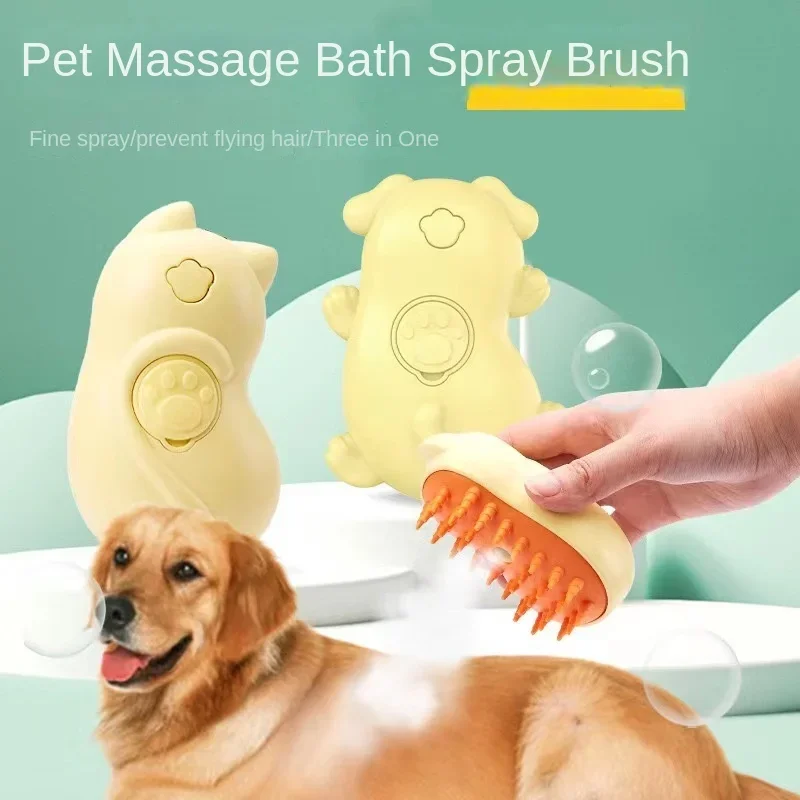 

Electric one button wash free spray brush cleaning hair removing comb cat dog anti flying hair charging pet spray massage comb