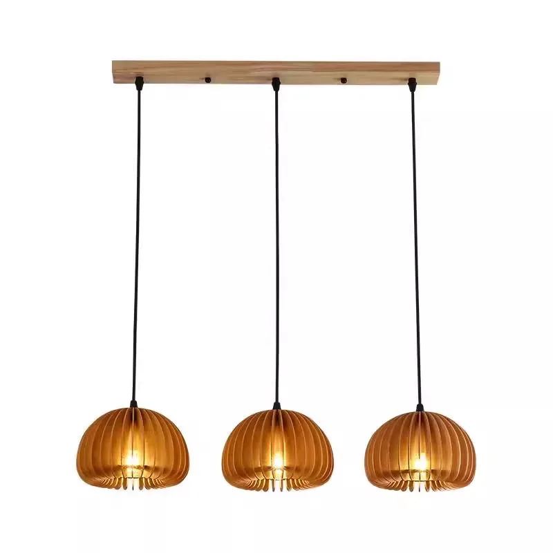 

Restaurant chandelier Nordic log bar light Japanese-style wabi-sandy wind creative inn B & B study medieval pumpkin lamps