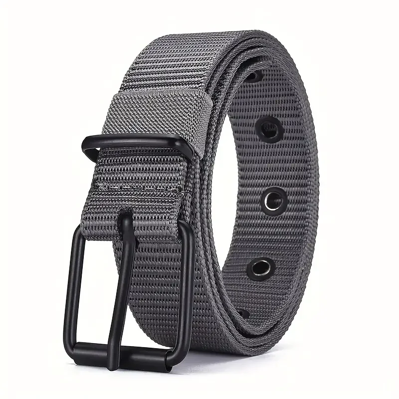 Men Canvas Porous Needle‑Buckle Belt, Adult Casual Student Jeans Belt, Daily Wear Fashion Belt for Men Wholesale