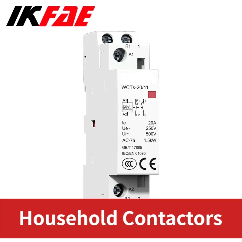 1P Household AC Contactor 16A 20A 25A 2NO or 2NC 1NO1NC 230V Automatic Contactor Din Rail Type