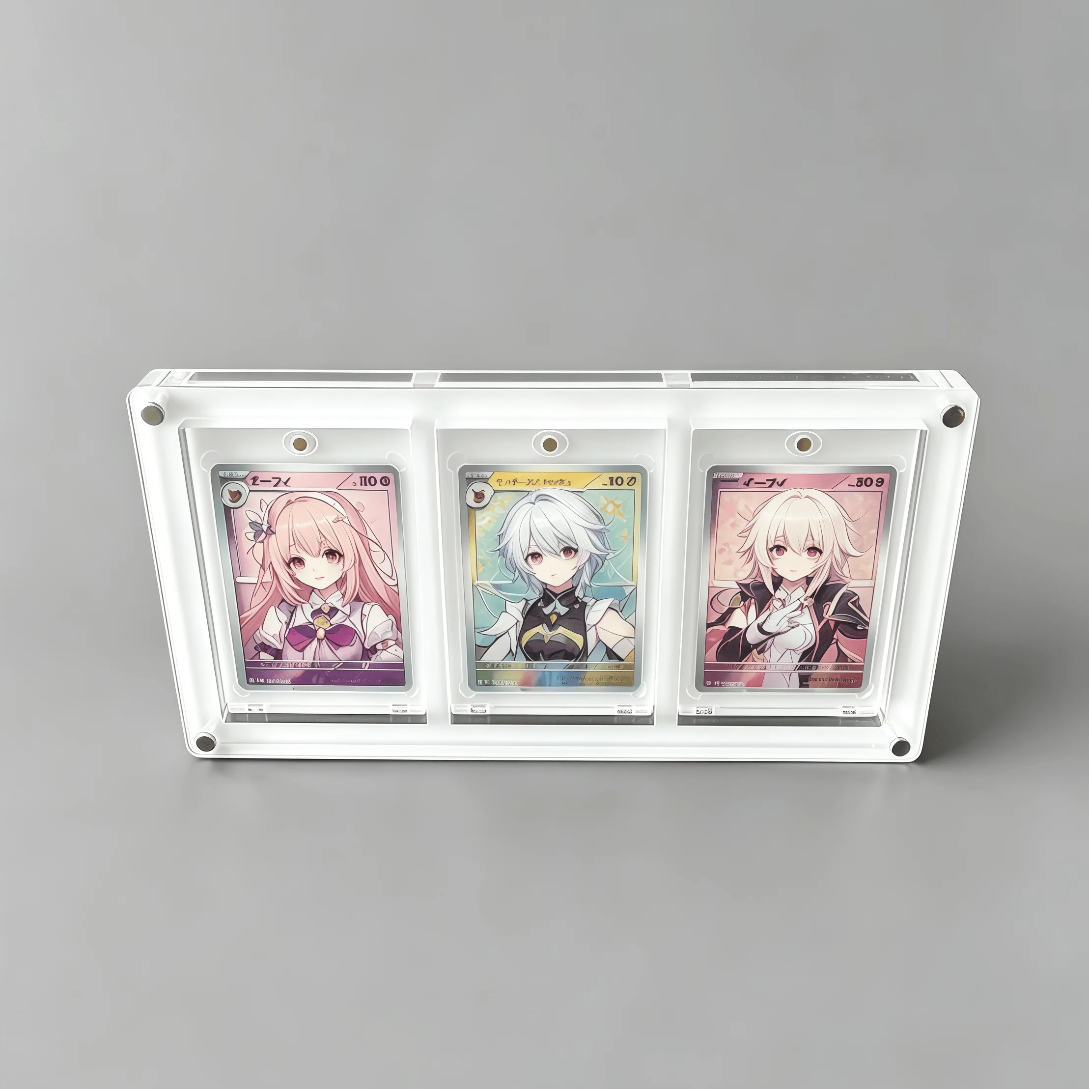 White PTCG Display stand Polaroid picture frame 35PT Extra Thick YGO Card shot extra Action Stuck brick-3 Slots