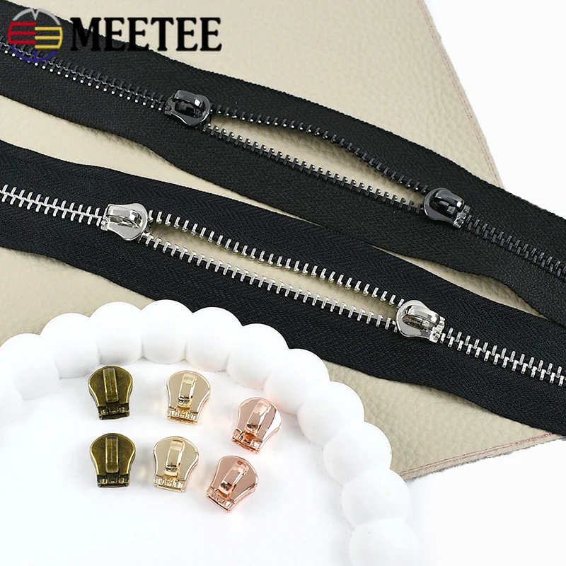 

2/5Yards 3#5# Metal Zipper With Slider Jacket Garment Closure Zippers Handbags Pocket Replace Zip Repair Kits Sewing Accessories