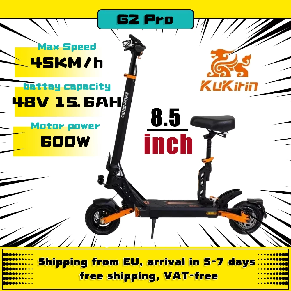 2024 NEW KuKirin G2 Pro Electric Scooter 600W Motor 48V 15AH Battery 50km/h Max Speed 9