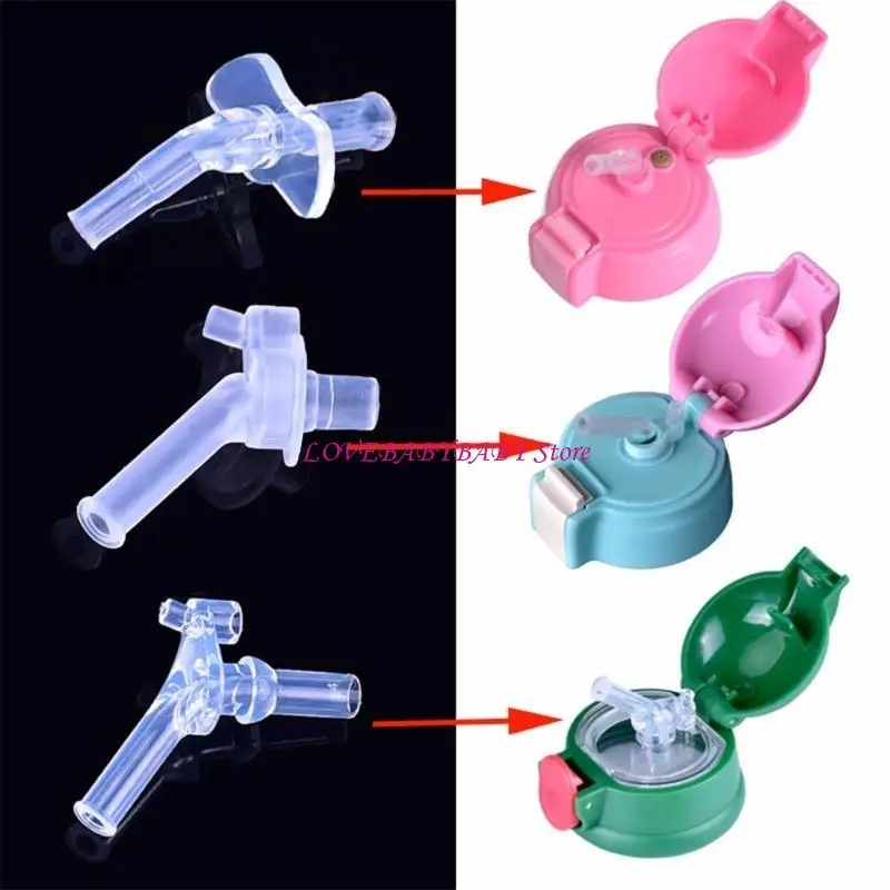 

Kids Insulated Cup Straw & Straw Head Silicone Water Cup Straw Nozzle Head Set 4XBC