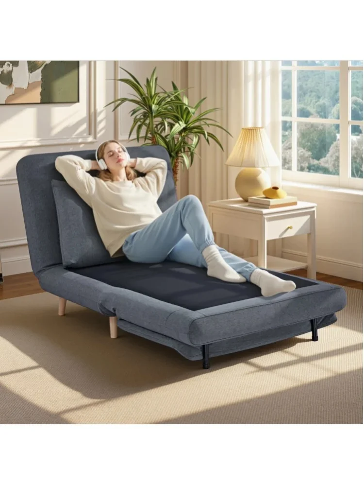 HOMCOM Schlafsessel Extra Breit Schlafsofa mit Bettfunktion, Lendenkissen 3-in-1 Klappbar 191 x 95 cm Relaxsessel mit Verstellbarer Rückenlehne, Leinenoptik Chaiselongue für Wohnzimmer,