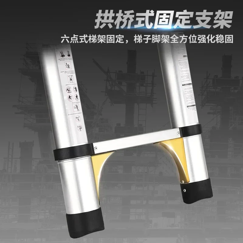 Thick Stainless Steel Wall Straight Ladder Trestle Ladder Telescopic Ladder Aluminum Alloy