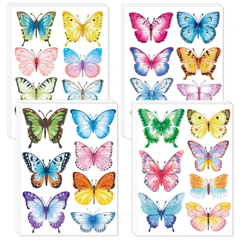 1pc Watercolor Colorful Butterfly Wall Stickers Kids Baby Room Decor Wall Decals Bedroom Home Decoration Girls Living Room DIY