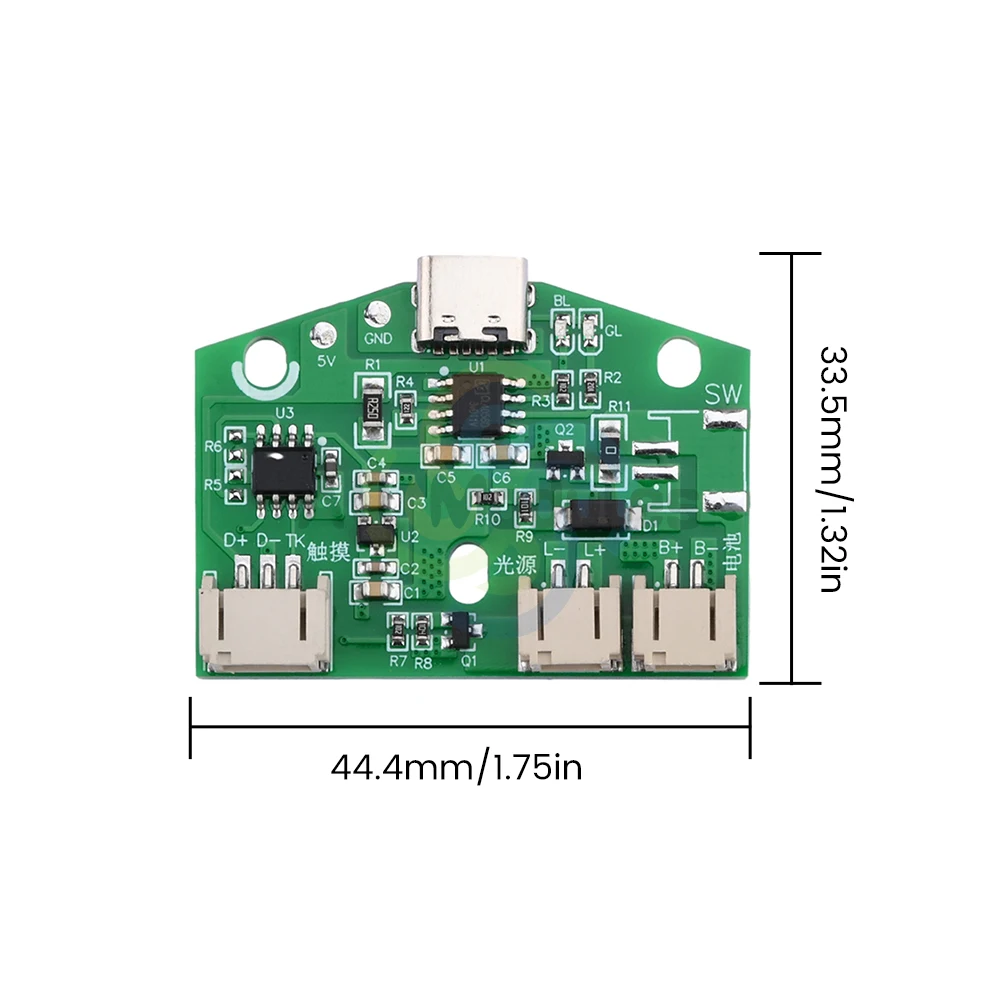 Moduł ładowania bez TYPE-C ściemniania lampy biurkowej USB moduł sterownik światła LED ładowania monochromatycznej płyty dotykowej