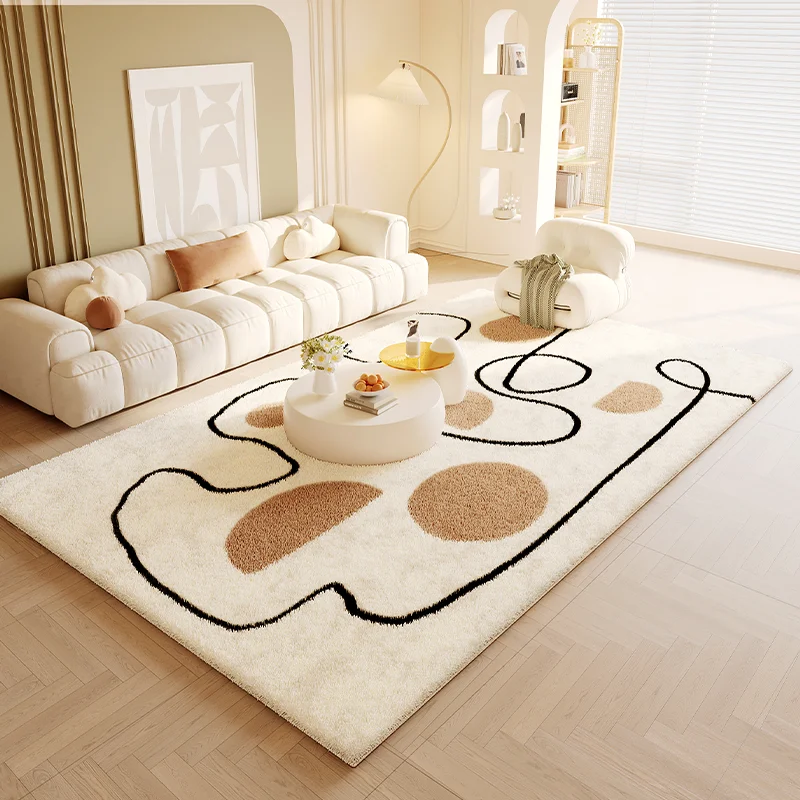 

VIKAMA Cream Wind Carpet Living Room 2025 New Sofa Coffee Table Blanket Household Winter Thickened Anti-Slip And Dirt Floor Mat