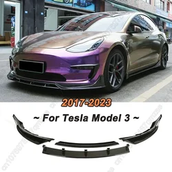 Front Bumper Lip Diffuser Cover For Tesla Model 3 2017-2023 Lower Bumpers Blade Splitter Spoiler Guard Cover Body Kits