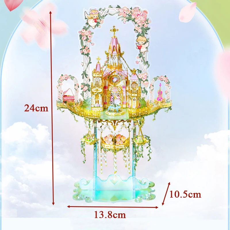 NEW DIY 3D Metal Puzzle Princess Rose Castle Model Building Kits Assembly Animal Jigsaw Puzzles for Adults Girls Birthday Gifts