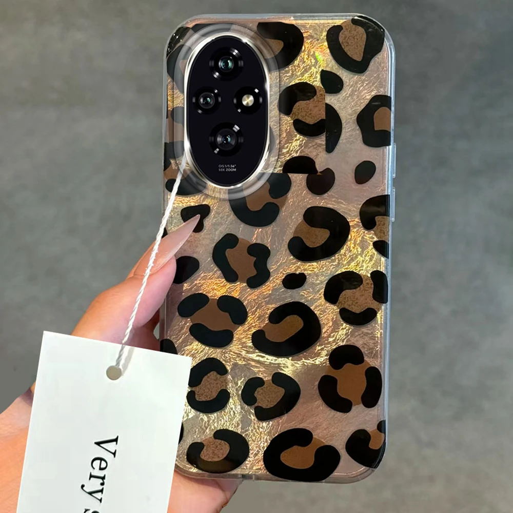 ﻿ Capa de telefone leopardo marrom vintage para honor 400 200 smart pro magic7 6 70 lite x9a x9c x9b x8b x8a x8c x7c x7b x6c x6b x6
