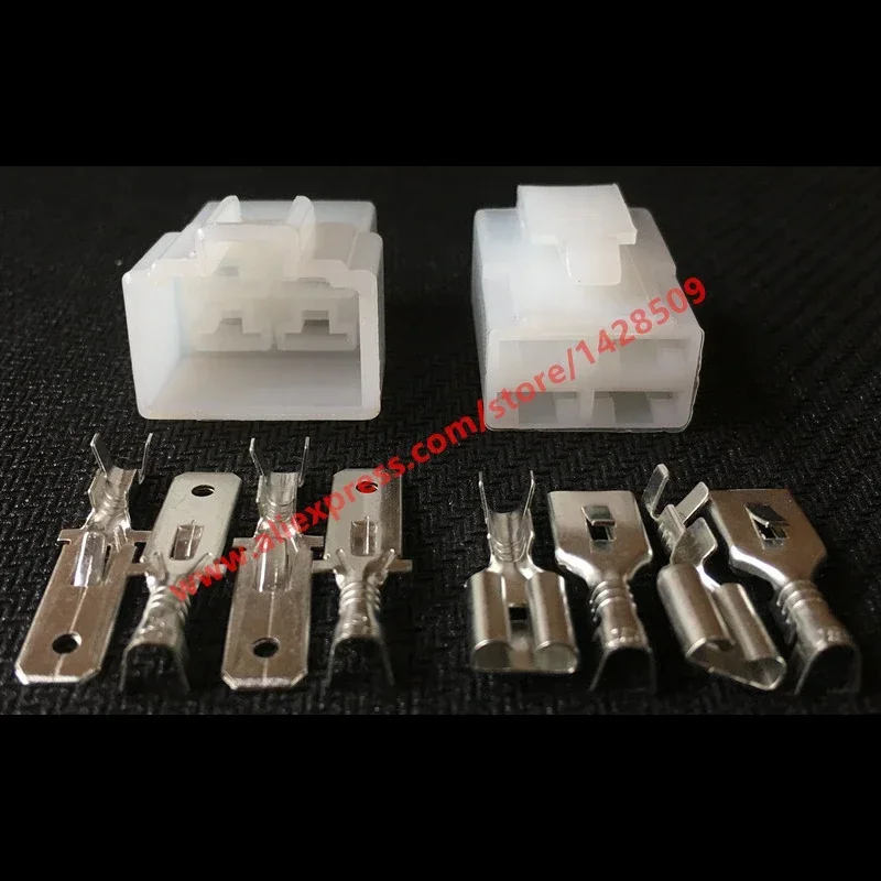 1 Pcs 4 Pin 6.3 Series PA66 Female And Male Electric Plug Connector DJ7042-6.3-11 DJ7042-6.3-21