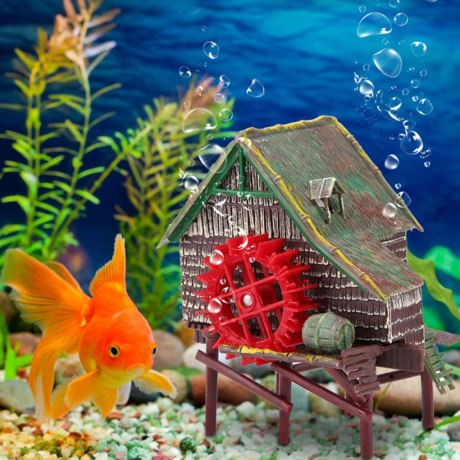 Enchanting Windmill-Inspired Aquarium Ornaments - Elevate Your Underwater Oasis with Captivating Aquatic Decorations! Bring Life