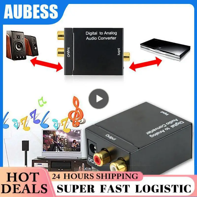 Convertisseur audio analogique-numérique, fibre optique, signal coaxial, ADC, Spdif, stéréo, prise 3.5mm, amplificateur 2 RCA, décodeur