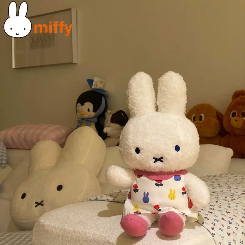 

25 см милая плюшевая кукла Miffy Kawaii с мультяшным кроликом, хлопковая кукла, спальная кукла, подушка для тела, детские игрушки, подарок для девочек