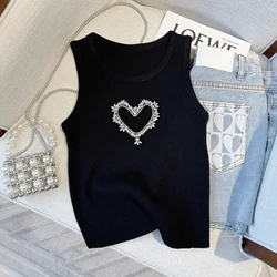 Womens Slim Knit Sweater Vest Women's Crop Tops 2023 Summer Sleeveless O-neck Knitwear Stylish Fashion Sexy Pullovers