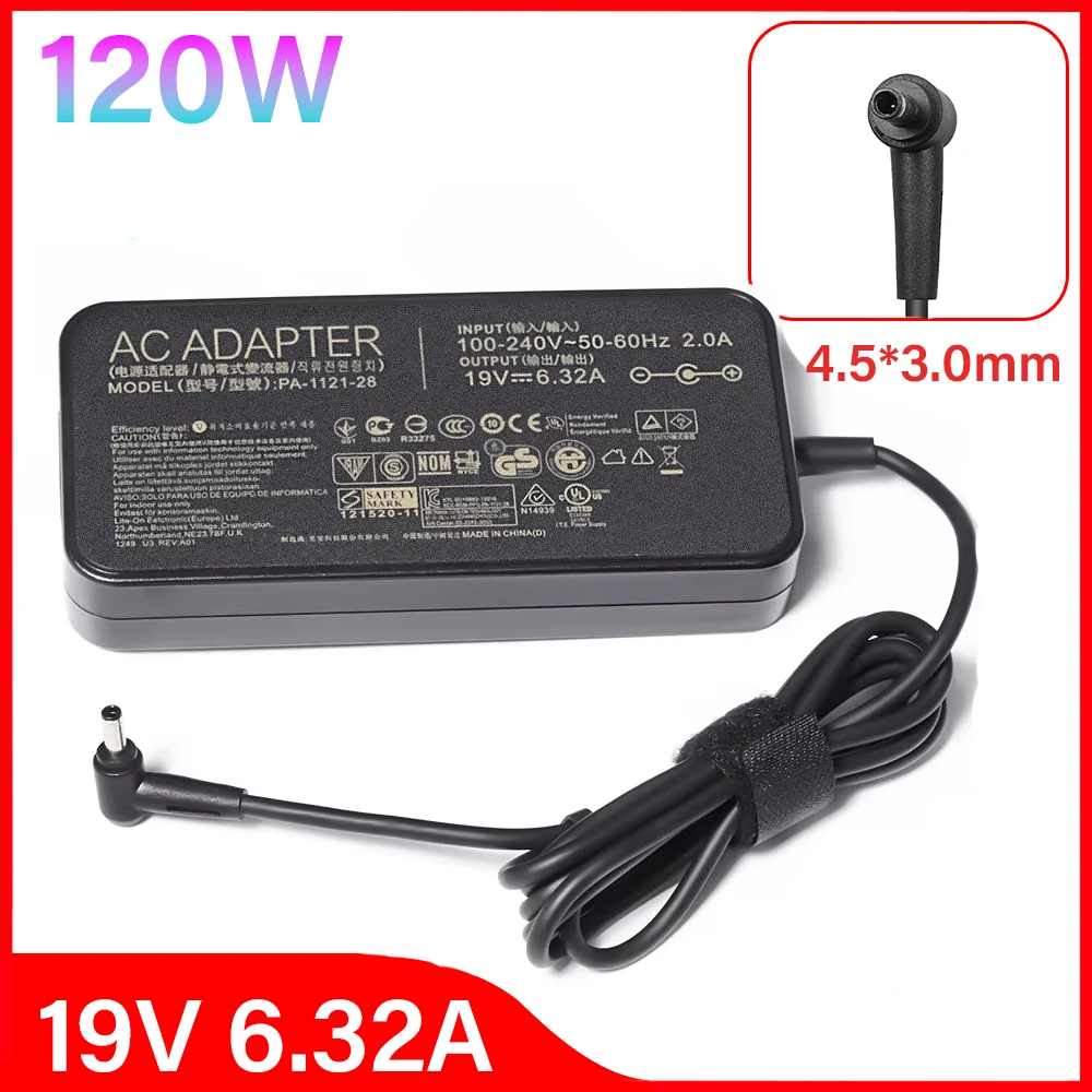 19V 6.32A 120W 4.5x3.0mm PA-1121-28 AC Adapter Laptop Charger For Asus Zenbook UX Pro UX501VW UX501JW UX501V UX501J Chargeur