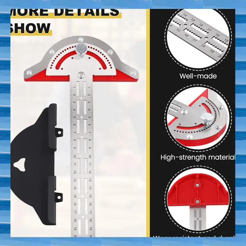 

AT53 Woodworkers Ruler Protractor Angle Finder Woodworking Design Ruler Protractor T Square Woodworking Scribing Tools