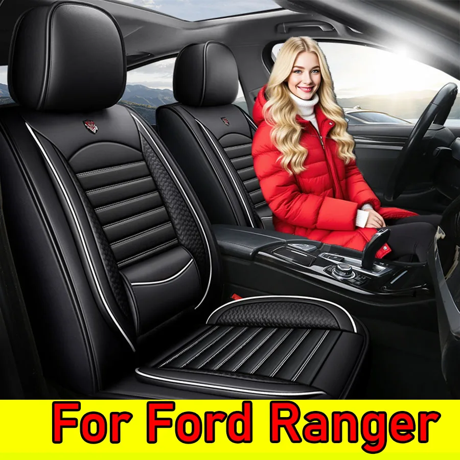 

Чехол на автомобильное сиденье Ford Ranger, полный комплект, 5-местный чехол на переднее и заднее сиденье, водонепроницаемый, из искусственной кожи, износостойкий