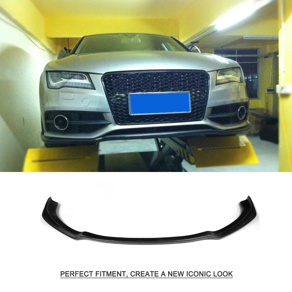 Carbon Fiber Auto Front Bumper Lip Spoiler Chin Splitters for Audi A7 Sline S7 Bumper 4Door 2012 - 2014 Aftermarket Car Parts