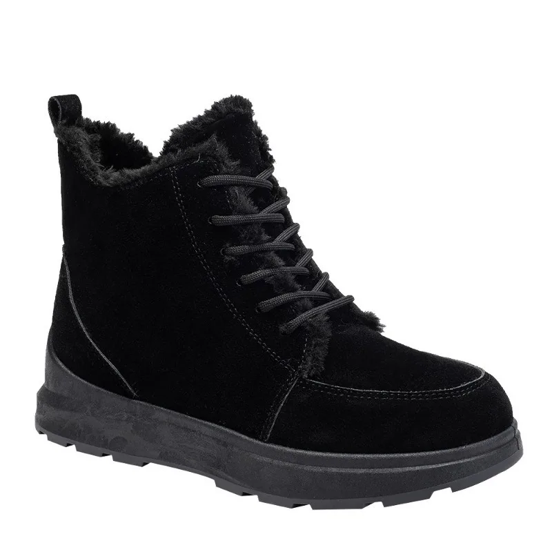 Botas casuais de neve com zíper lateral quente para mulheres, sapatos de plataforma, luxuoso, antiderrapante, monocromático, calçado feminino, inverno, novo, 2022