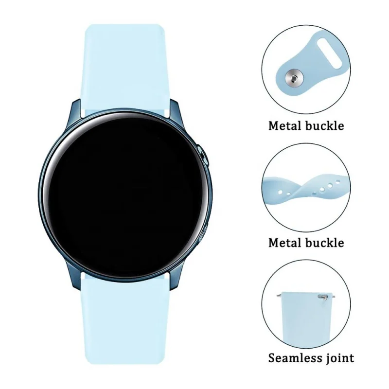Bracelet de montre étanche en Silicone, en caoutchouc, pour Samsung Galaxy, Active 2, 22mm, 40mm