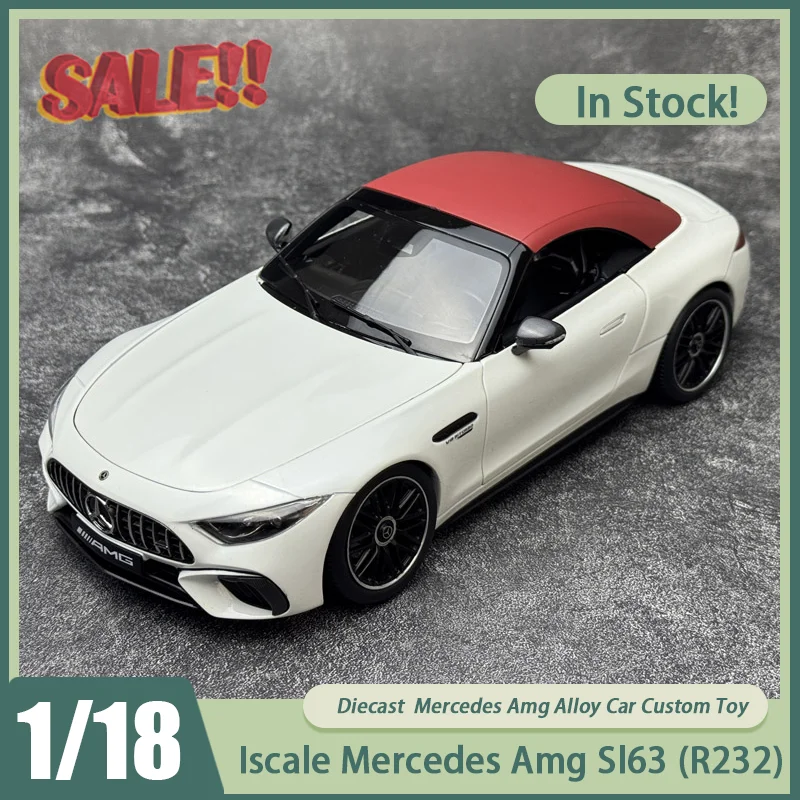 Inew в наличии Iscale1:18 Mercedes Amg Sl63 (R232) автомобильный сплав полностью открытые двери миниатюрные литые под давлением Mercedes украшения игрушки на заказ для детей