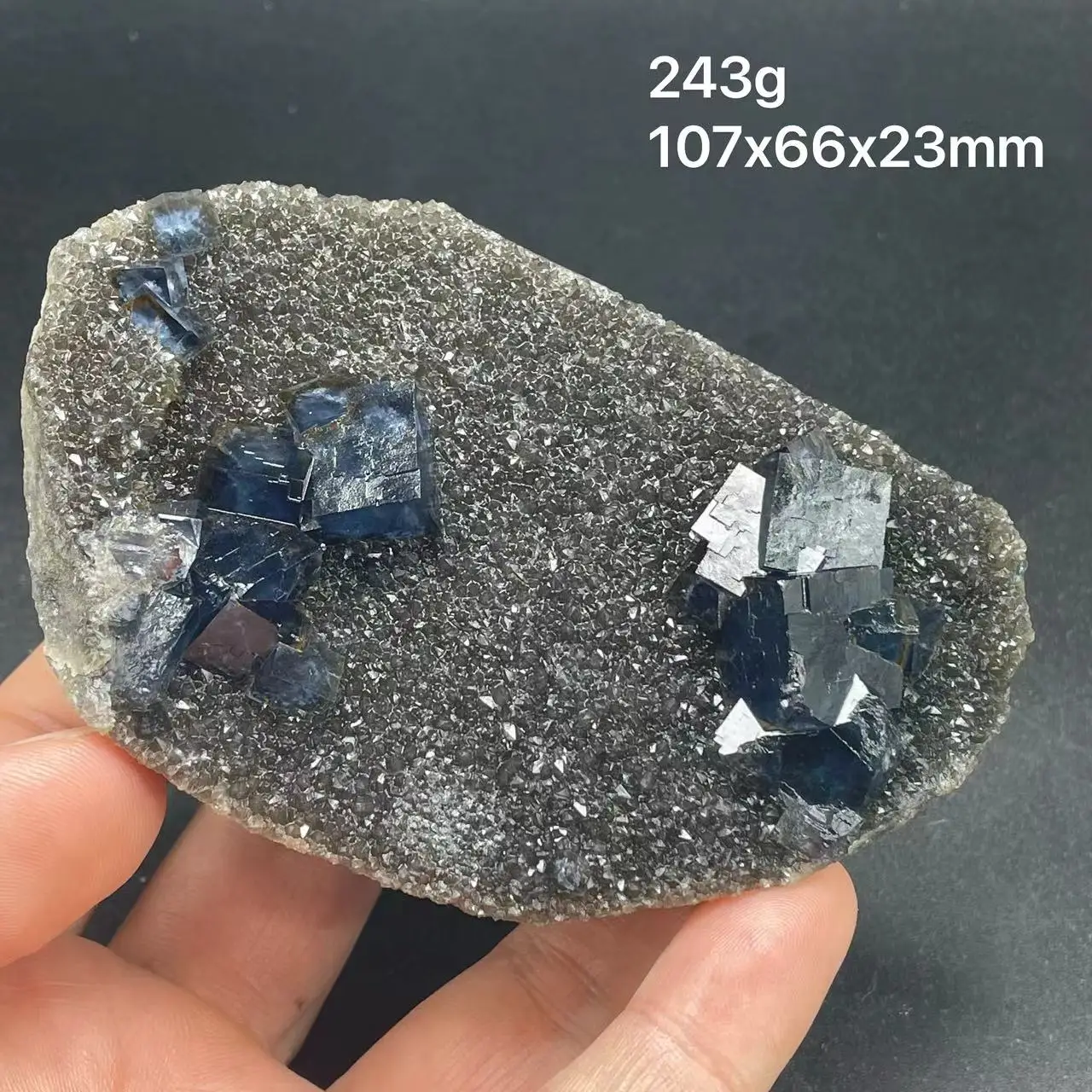 

Natural blue fluorite. Smoke crystal mineral specimen healing crystal from Fujian