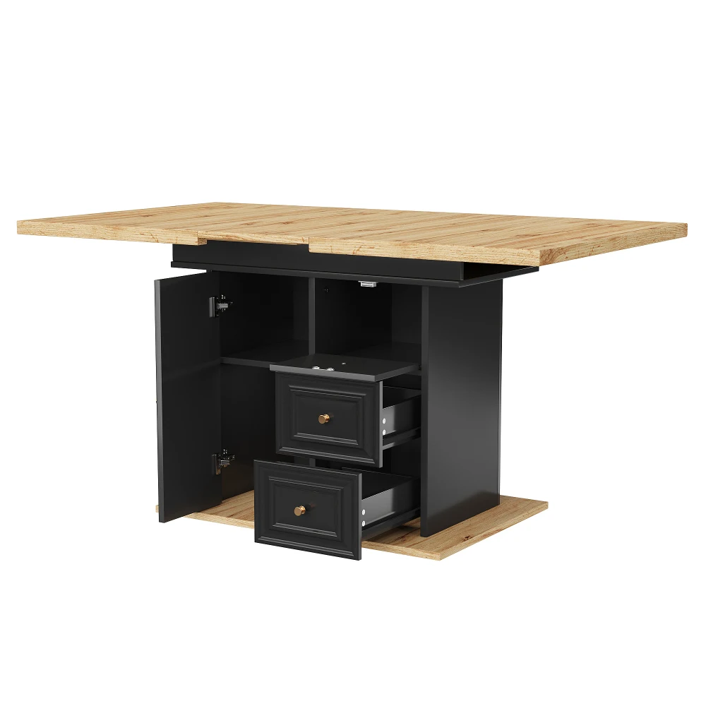 PINGGO LED-Esstisch 110(140)x80x75cm Holztisch für 6 Personen für Küche, Esszimmer, Terrasse, Garten – Detail 13
