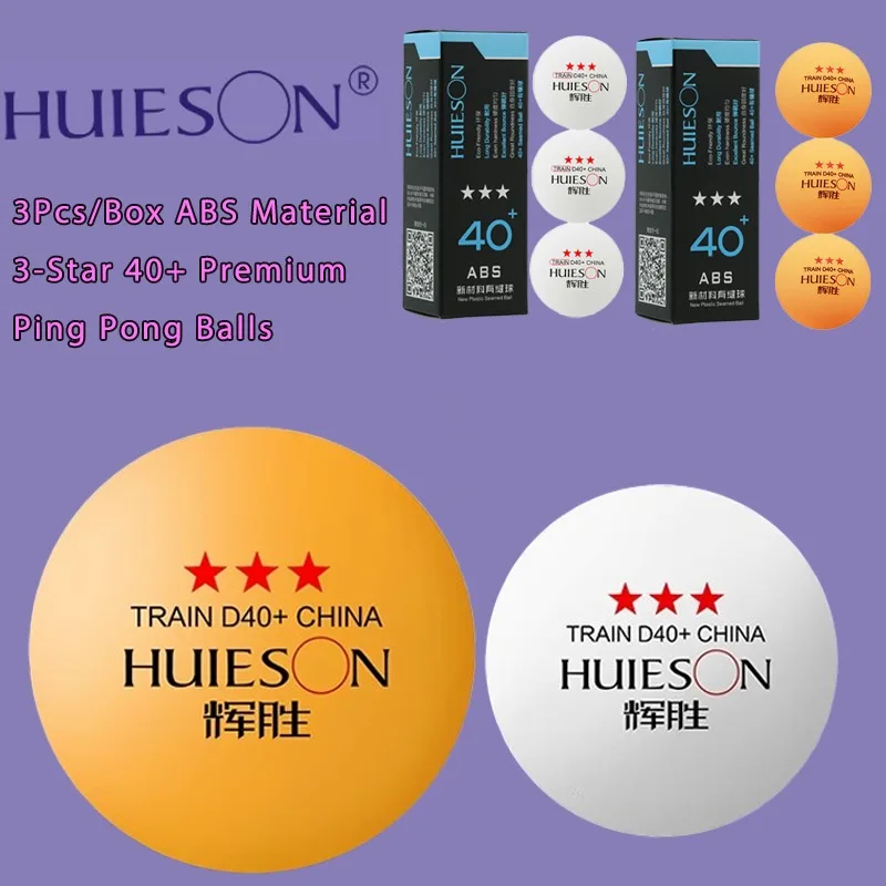 

3-звездочные 40+ мячи для пинг-понга/настольного тенниса, 3 шт., тренировочные мячи из АБС-пластика для тренировок, соревнований, профессиональных и развлекательных игроков