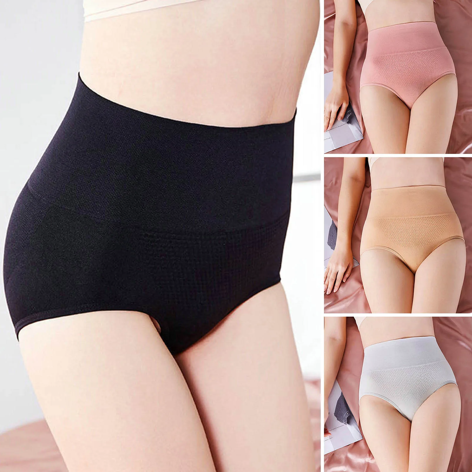 Casual Stylish Honeycomb Design Lady Briefs Anti-septic Lady Briefs Slimming for Mother High Waist  Plus Size Cotton Panties