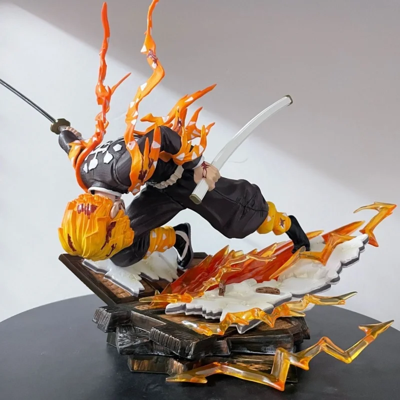 

Hot Demon Slayer Zenitsu Thunder Breathing Action Figure Tanjiro Nezuko Shinobu Pvc Demon Slayer Corps Statue Collectible Gifts